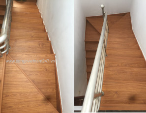 Sàn gỗ Glomax G126 ốp cầu thang - Quận 3.