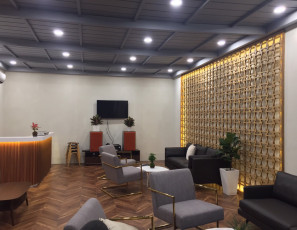 Sàn gỗ Morser thiết kế xương cá 3D XK142 vào phòng VIP Lexus - Ôtô show 2019.